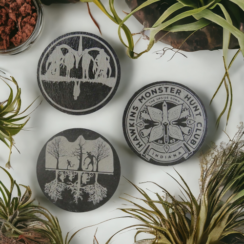 3 Sottobicchieri in ardesia Set Stranger Things