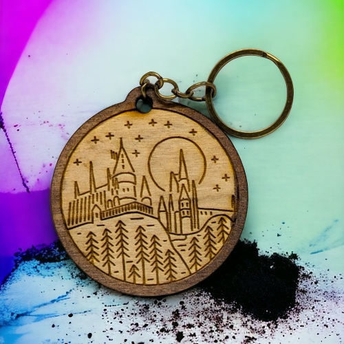 Portachiavi Hogwarts by night